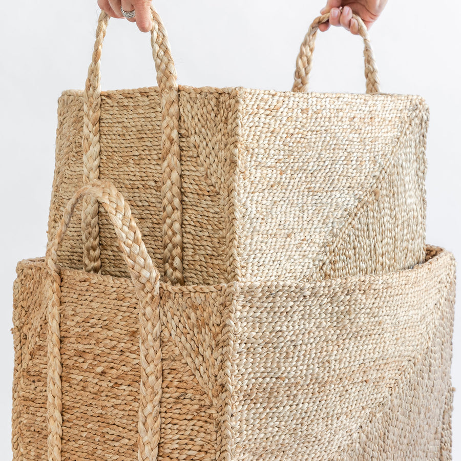 J'JUTE ALLORA DIAGONAL LARGE BASKET JUTE BASKET