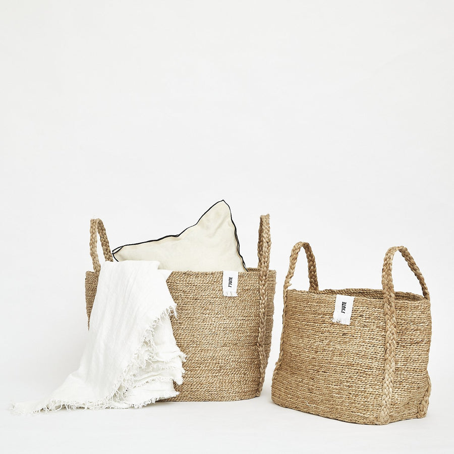 MAYA MEDIUM WIDE JUTE BASKET NATURAL J'JUTE